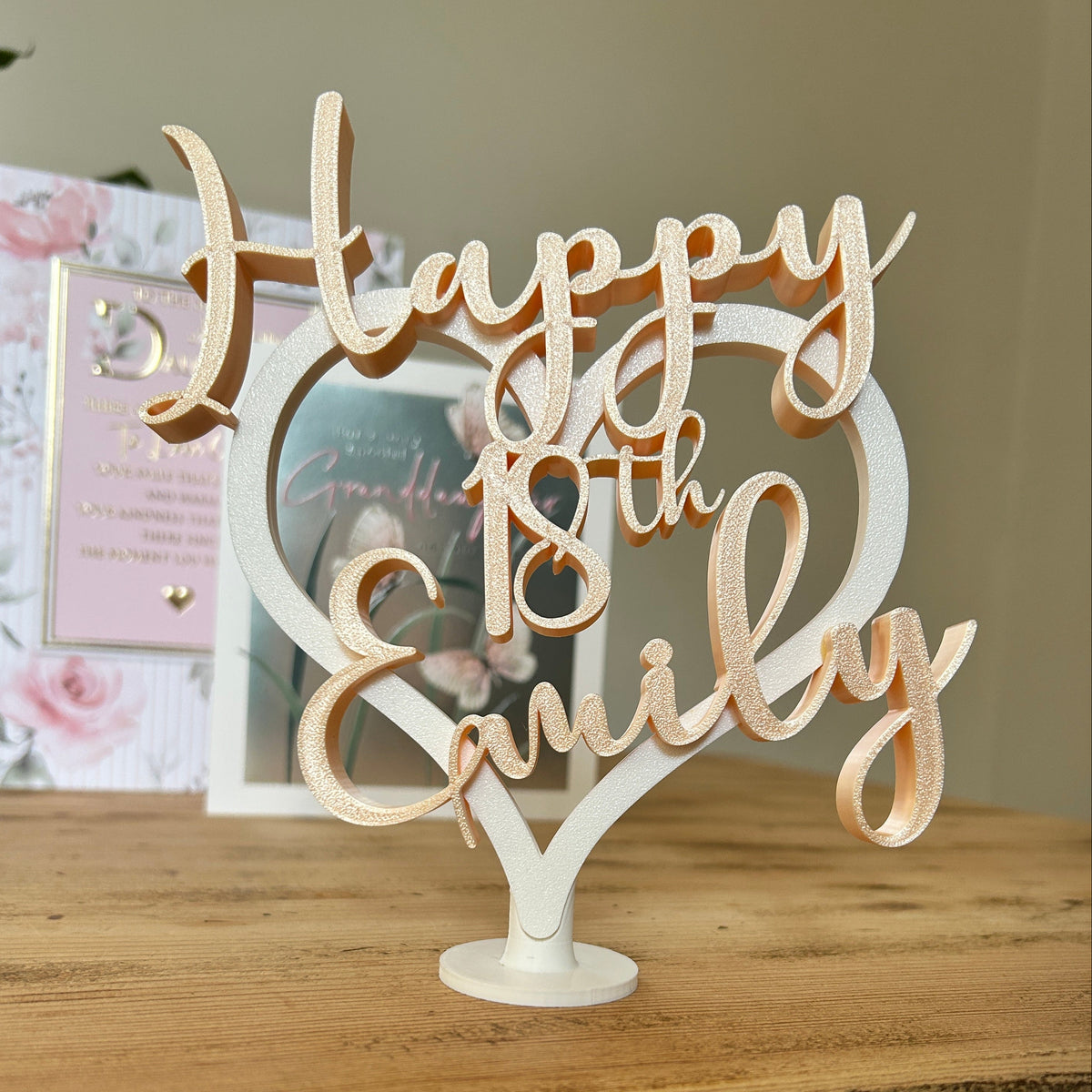 Personalised 18th Birthday Gift for Girls, Granddaughter, Daughters Niece, Keepsake or Table or Cake Decorations