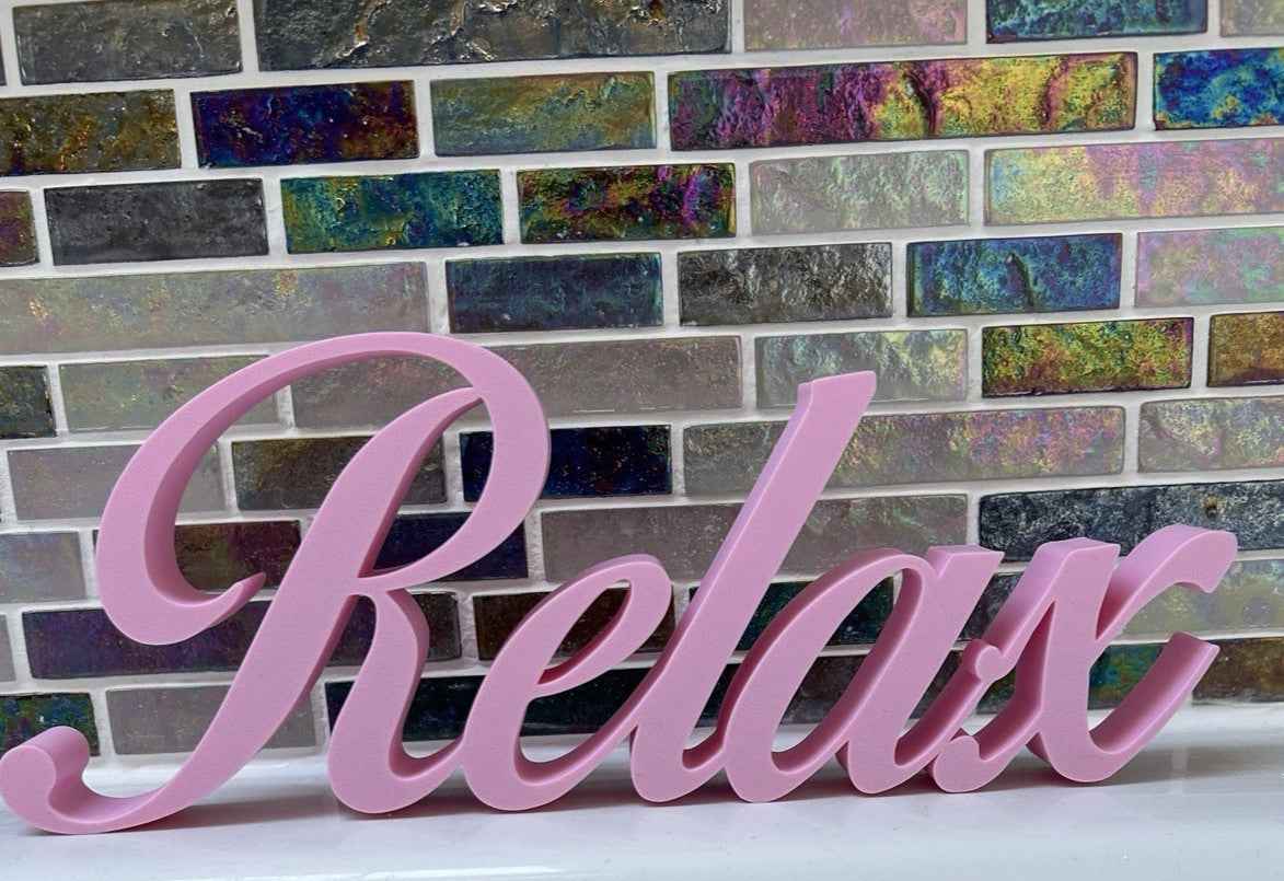 Relax Word Sign Pink Ornament Bath Bedroom New Home Gift Decoration Freestanding