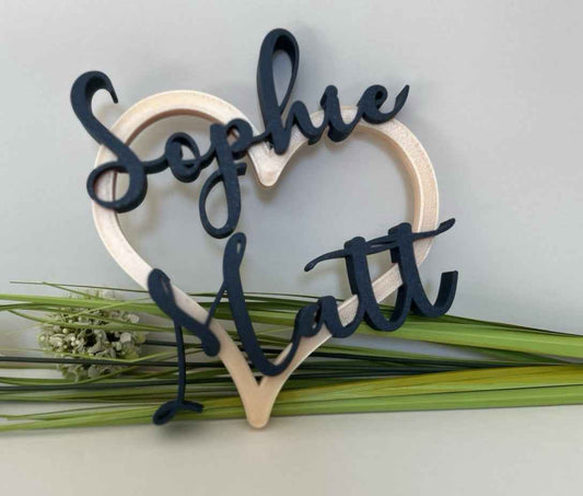 Anniversary Personalised Gift with Names Heart Partner Unique Christmas Gift