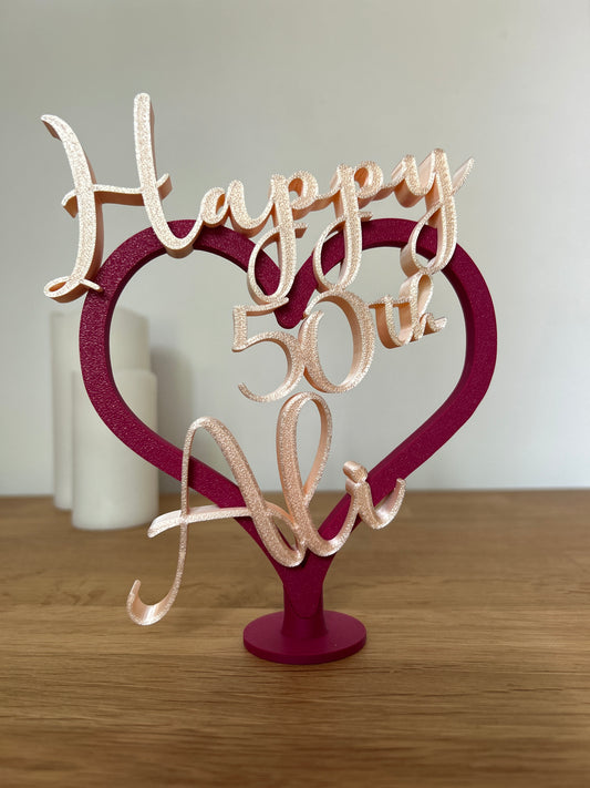 Personalised 50th 40th Birthday Gift Decoration for her him wife husband