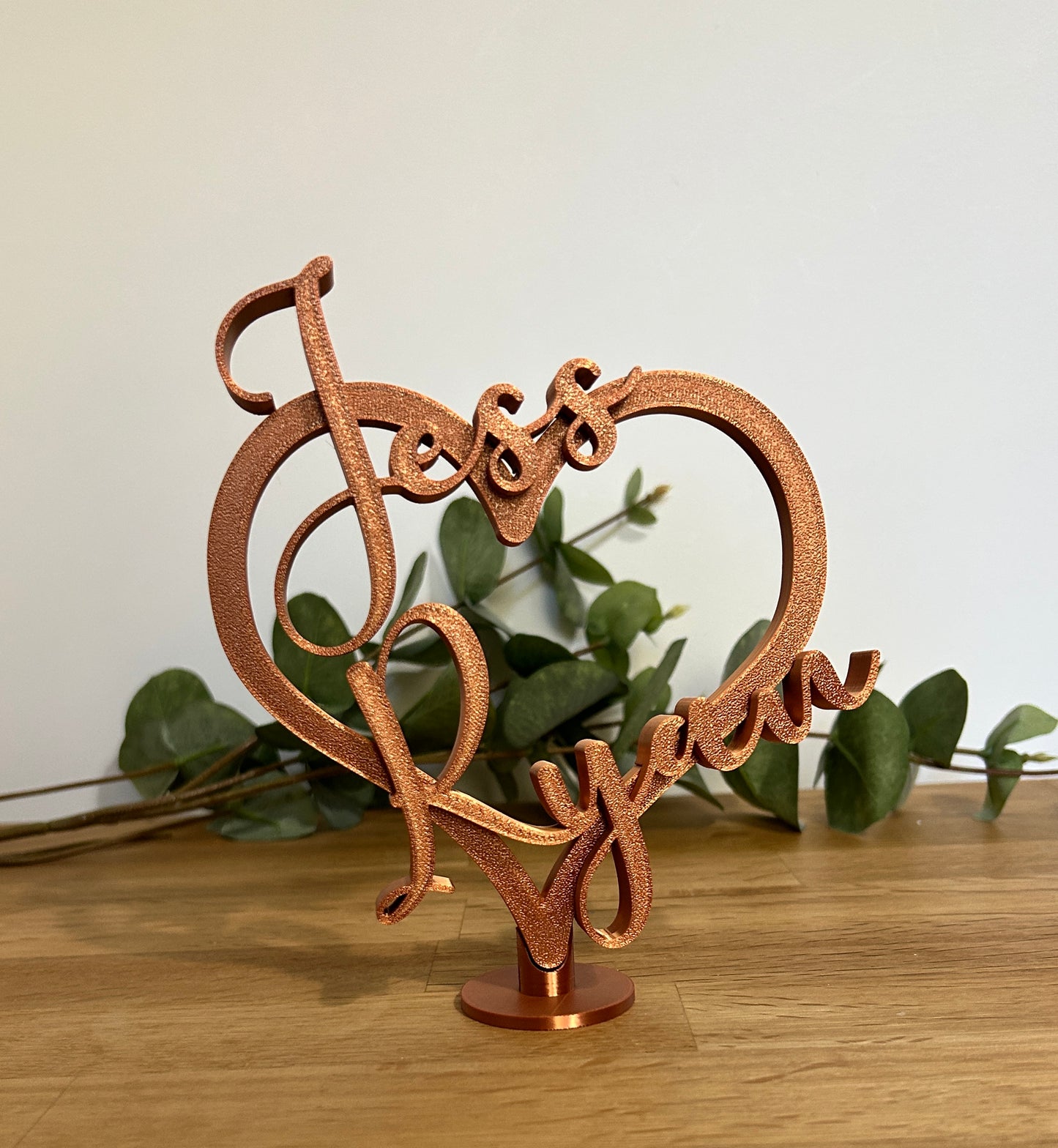 Personalised Anniversay Heart Sign: 7th Wedding Copper Anniversary Custom Names Gift