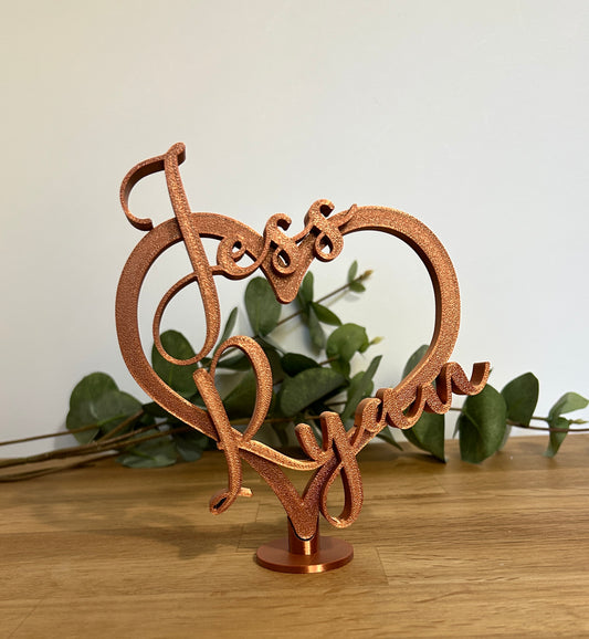 Personalised Anniversay Heart Sign: 7th Wedding Copper Anniversary Custom Names Gift