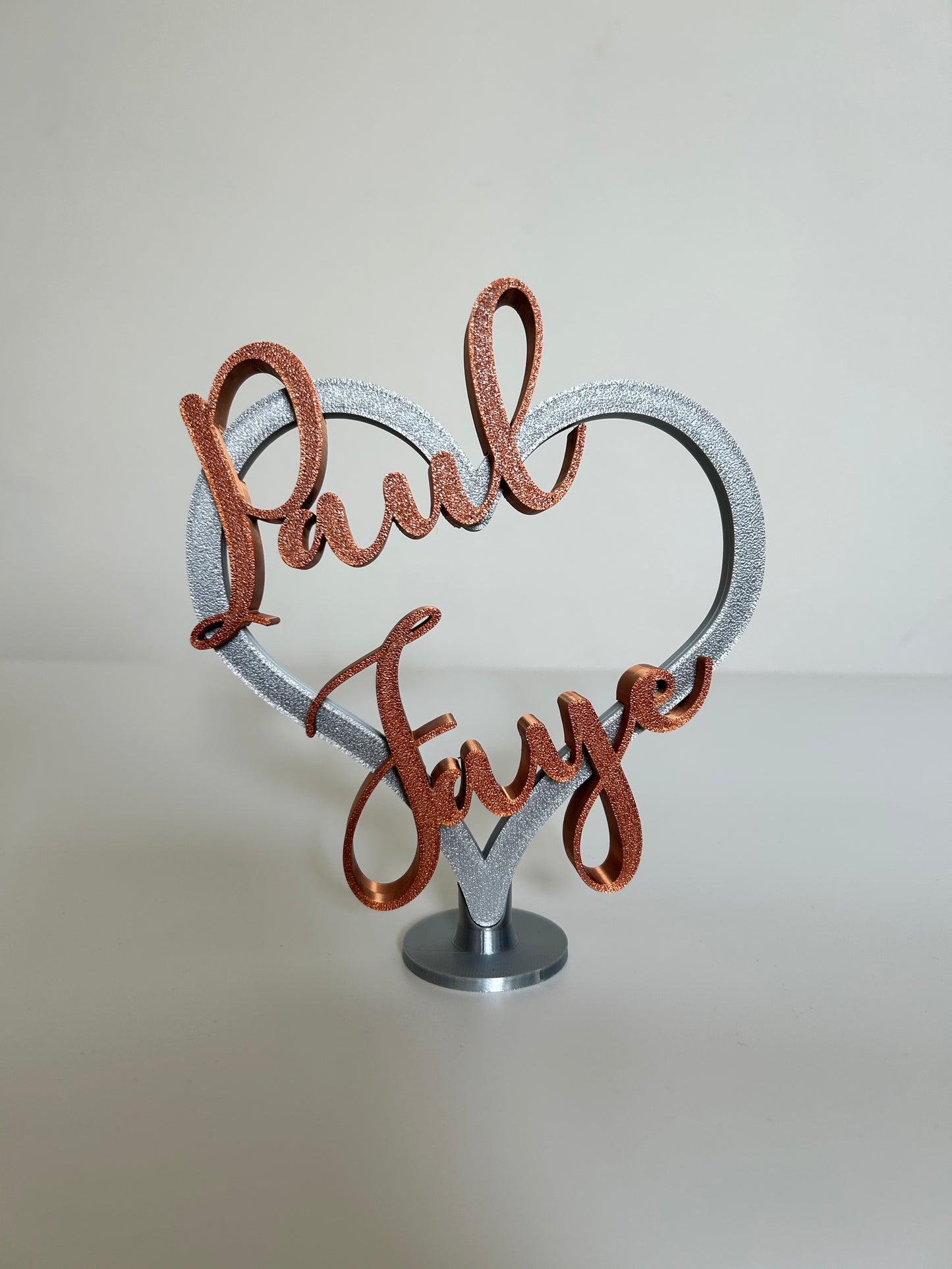 Personalised Anniversay Heart Sign: 7th Wedding Copper Anniversary Custom Names Gift