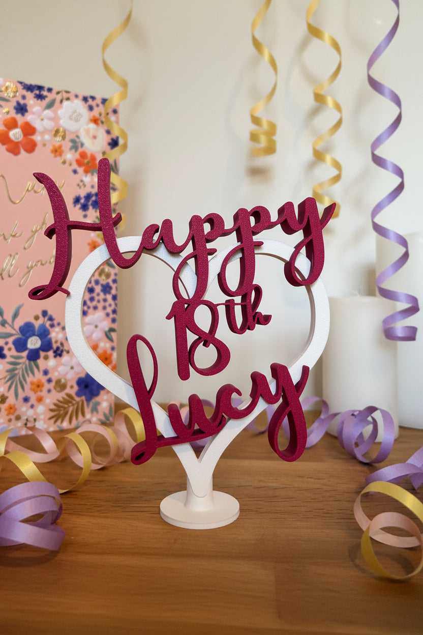 Personalised 18th 21st Birthday Gift with Name Keepsake Decoration