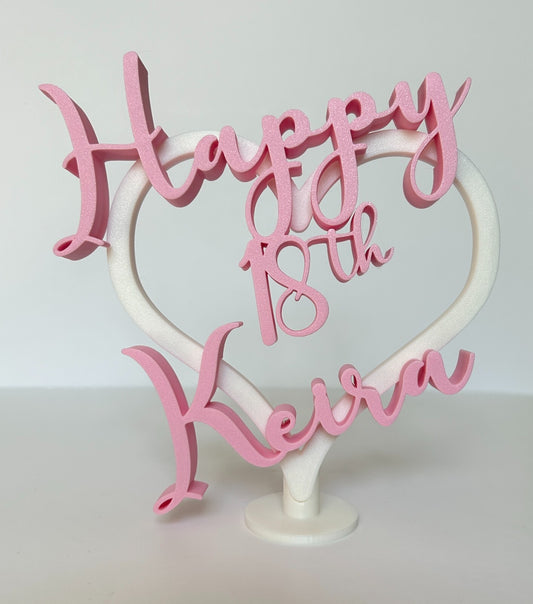 Personalised 18th 21st Birthday Gift with Name Keepsake Decoration - Poppy Kate Designs