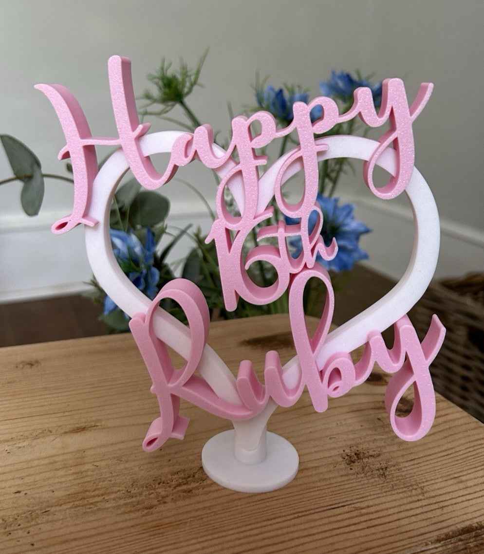 Personalised 16th 15th 14th 13th Birthday Gift Decoration Table Girls Keepsake