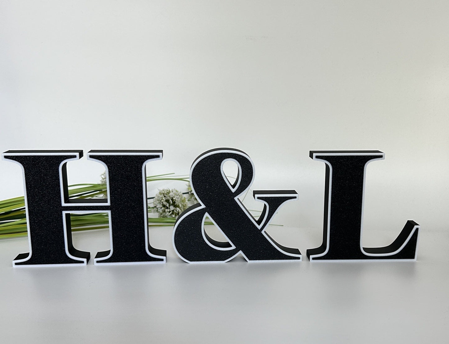 Initials with & Ampersand Freestanding Sign Gift Ornament Letters Decoration - Poppy Kate Designs