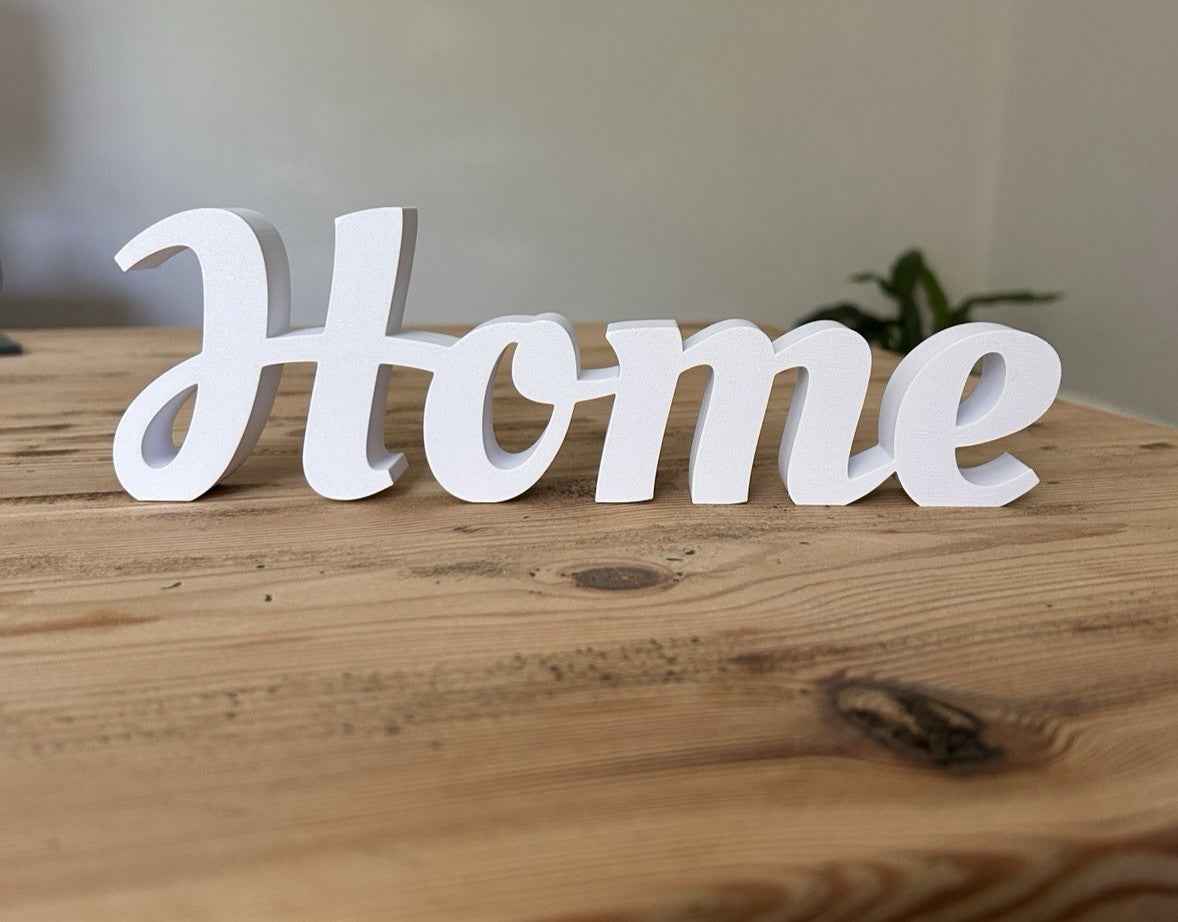 White Home Word Freestanding Sign Words Ornament New Home Gift Decoration