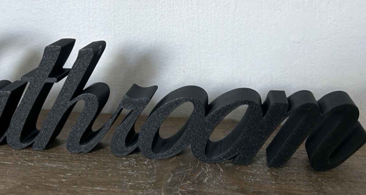 Bathroom Word sign Black White Freestanding Wall House New Home Decoration