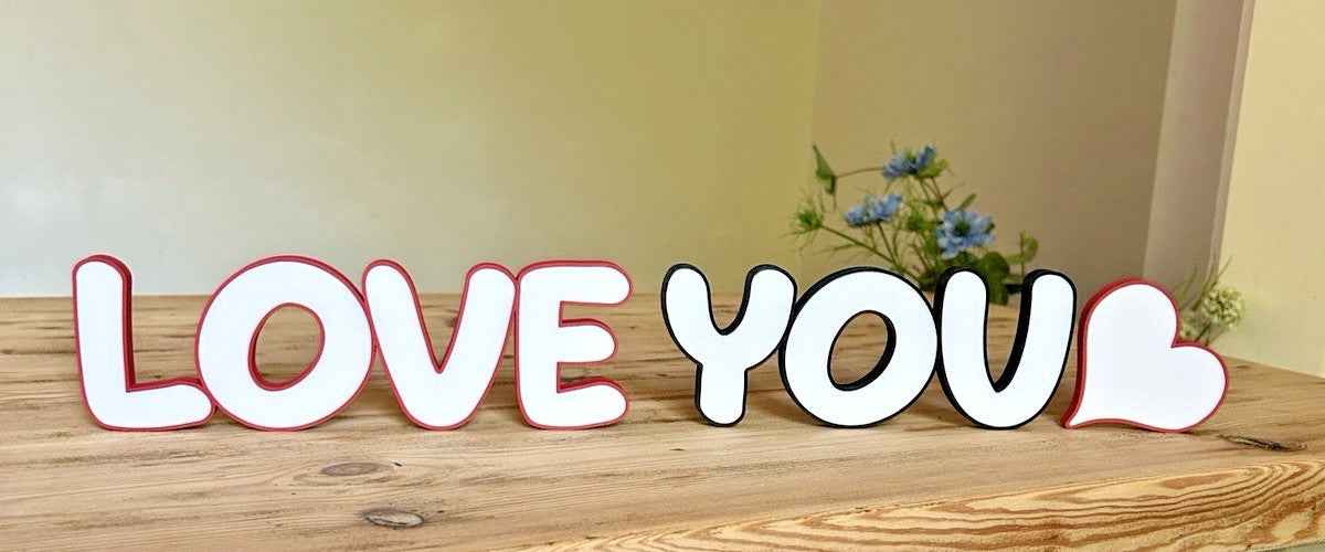 Love You Words Sign Gift Any Letters personalised Decoration Wall or Standing