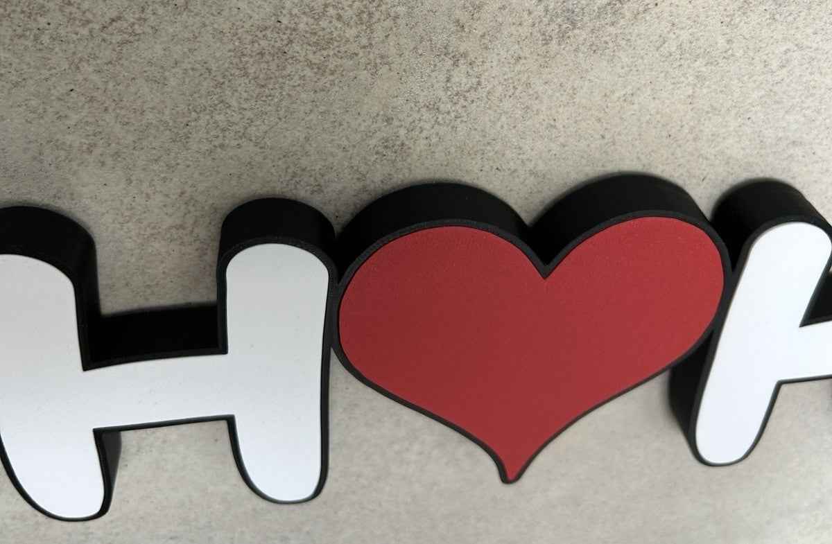 Personalised Love Heart Gift Freestanding Name Initals Present Custom Made Sign