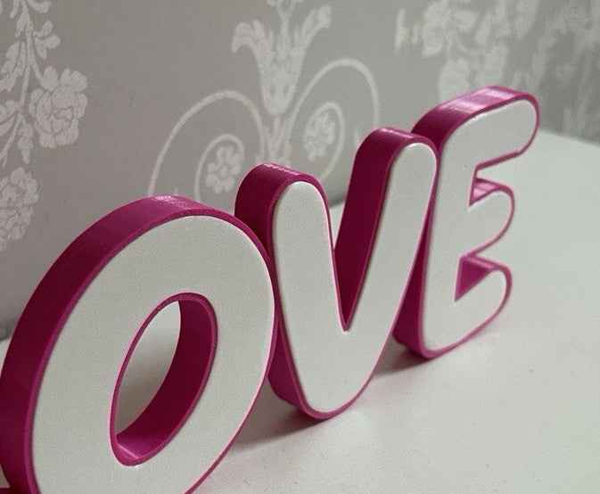 Love You Words Sign Gift Any Letters personalised Decoration Wall or Standing