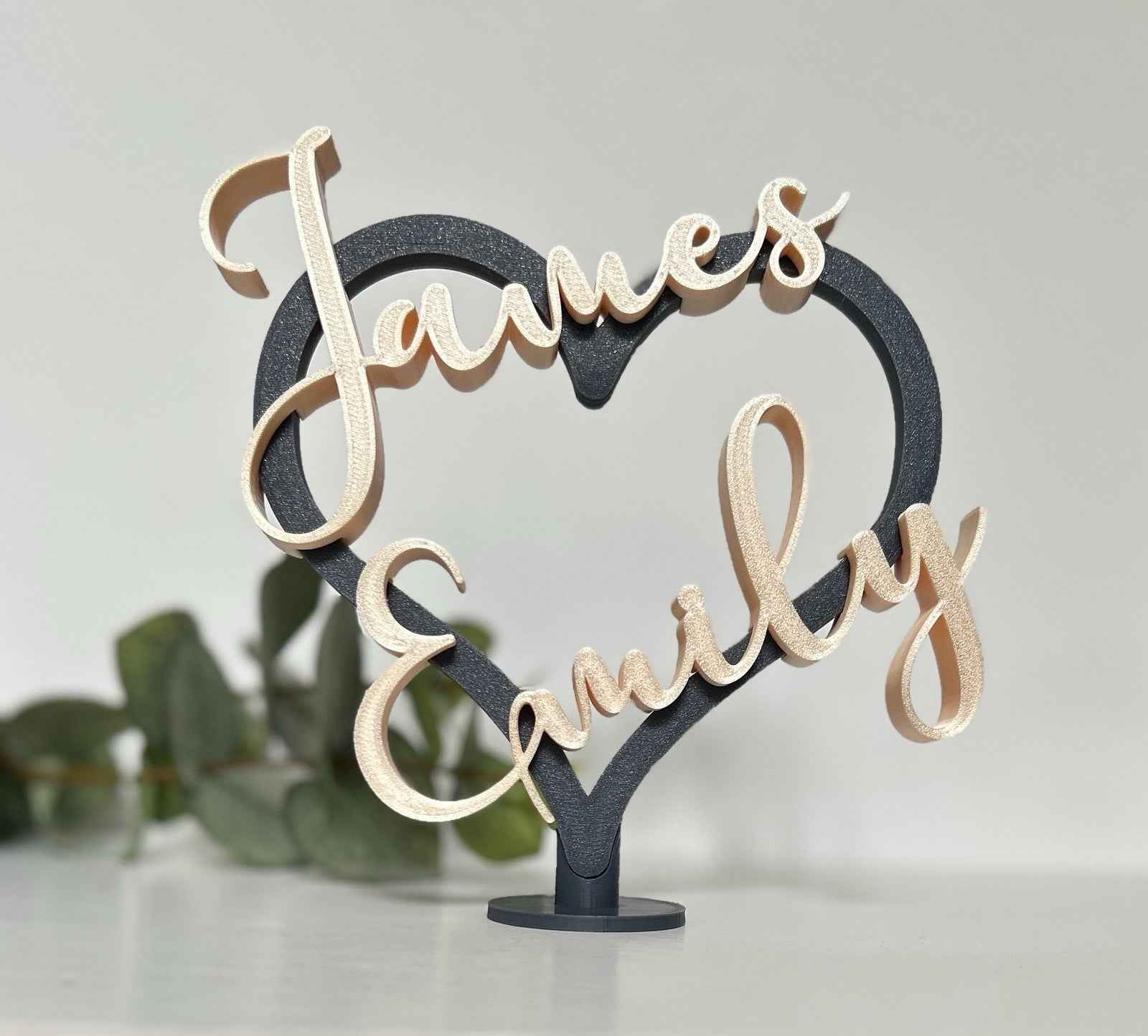 Anniversary Personalised Gift with Names Heart Partner Unique Christmas Gift