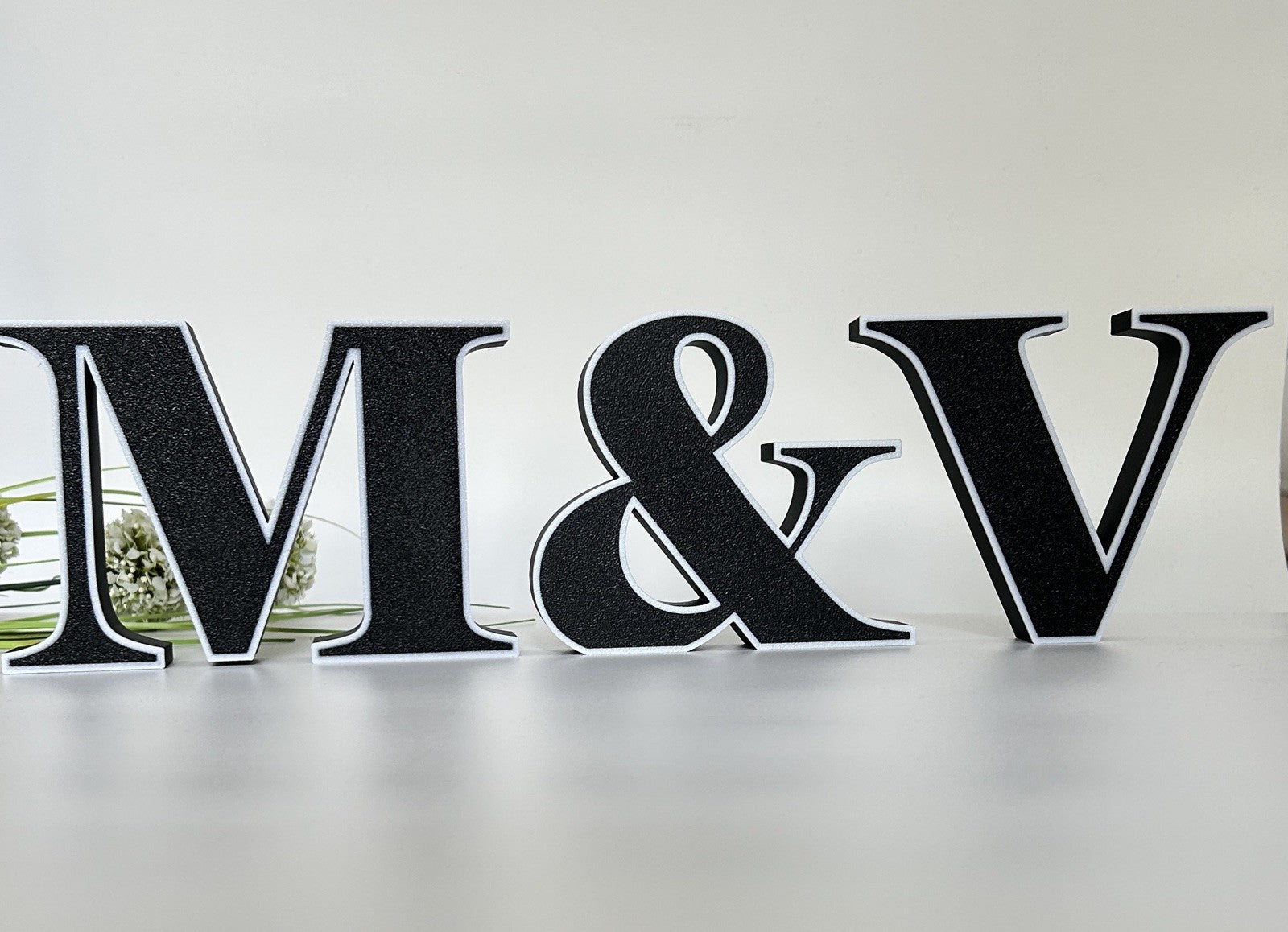 Initials with & Ampersand Freestanding Sign Gift Ornament Letters Decoration - Poppy Kate Designs