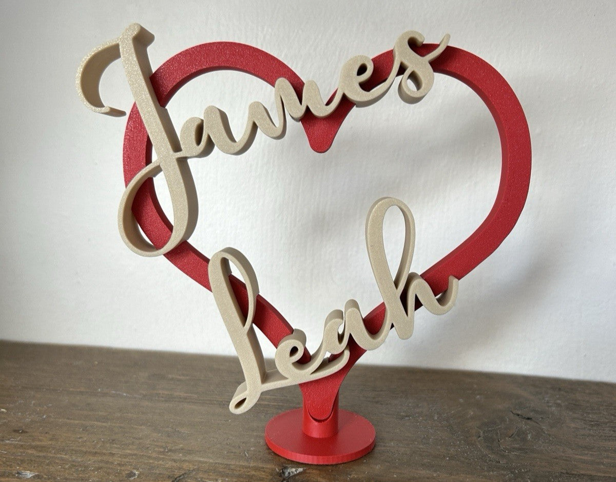 Custom Made Engagement Anniversary Gift Love Heart Present Names Wedding - Poppy Kate Designs