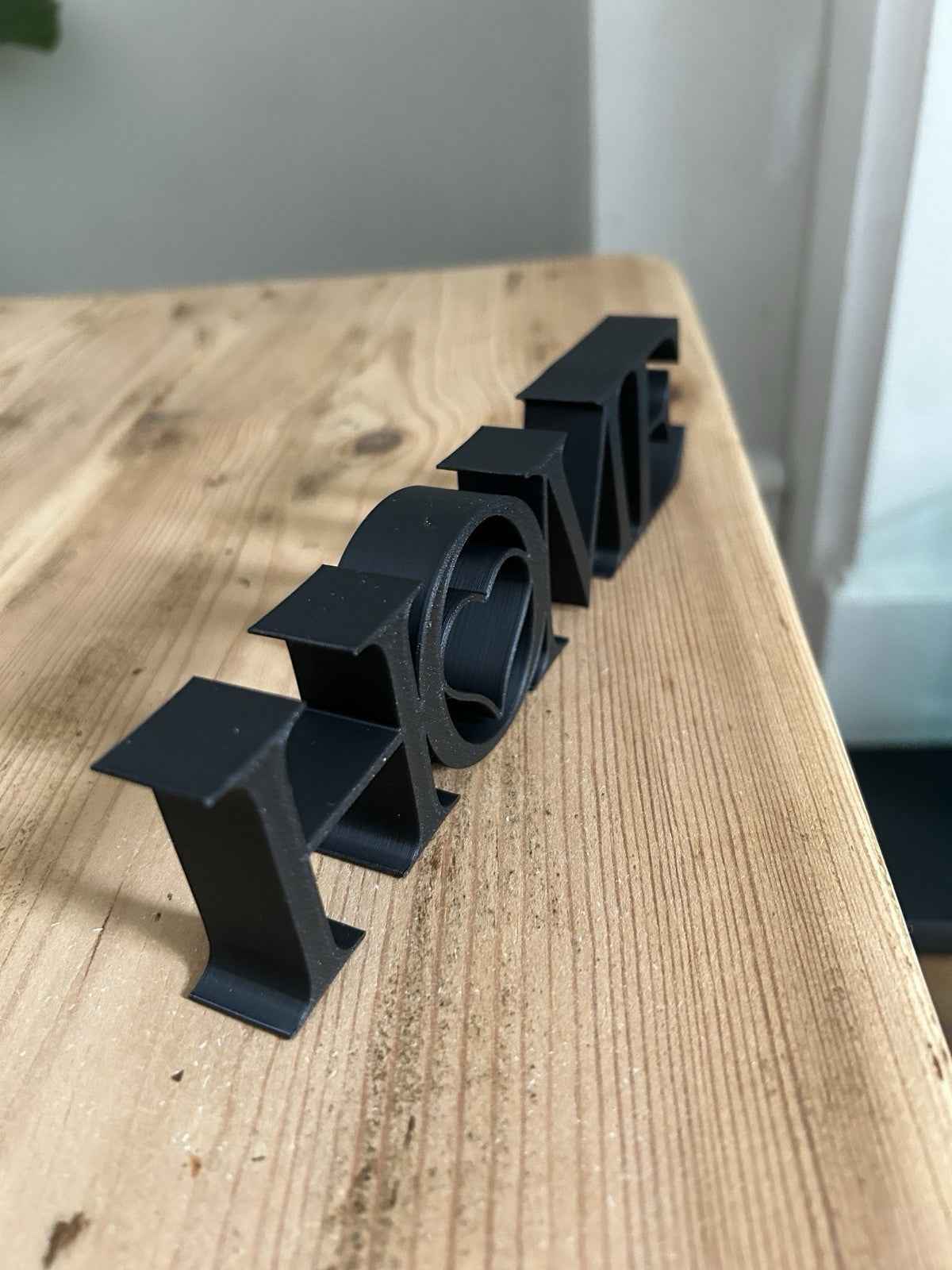 Black Home Sign Heart  Ornament Word Letters Plaque Home Decoration Freestanding