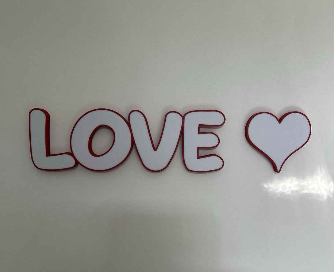 Love You Words Sign Gift Any Letters personalised Decoration Wall or Standing