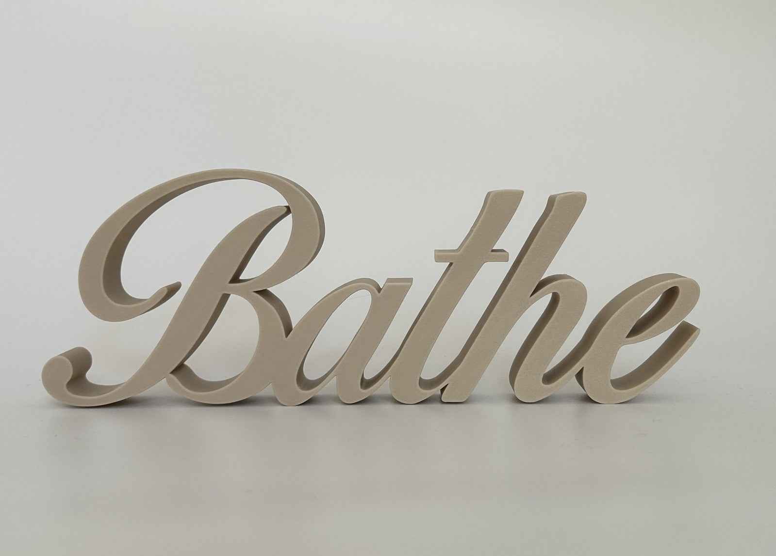 Black BATHE Sign Word Letters freestanding Bathroom Ornament or Wall Decoration