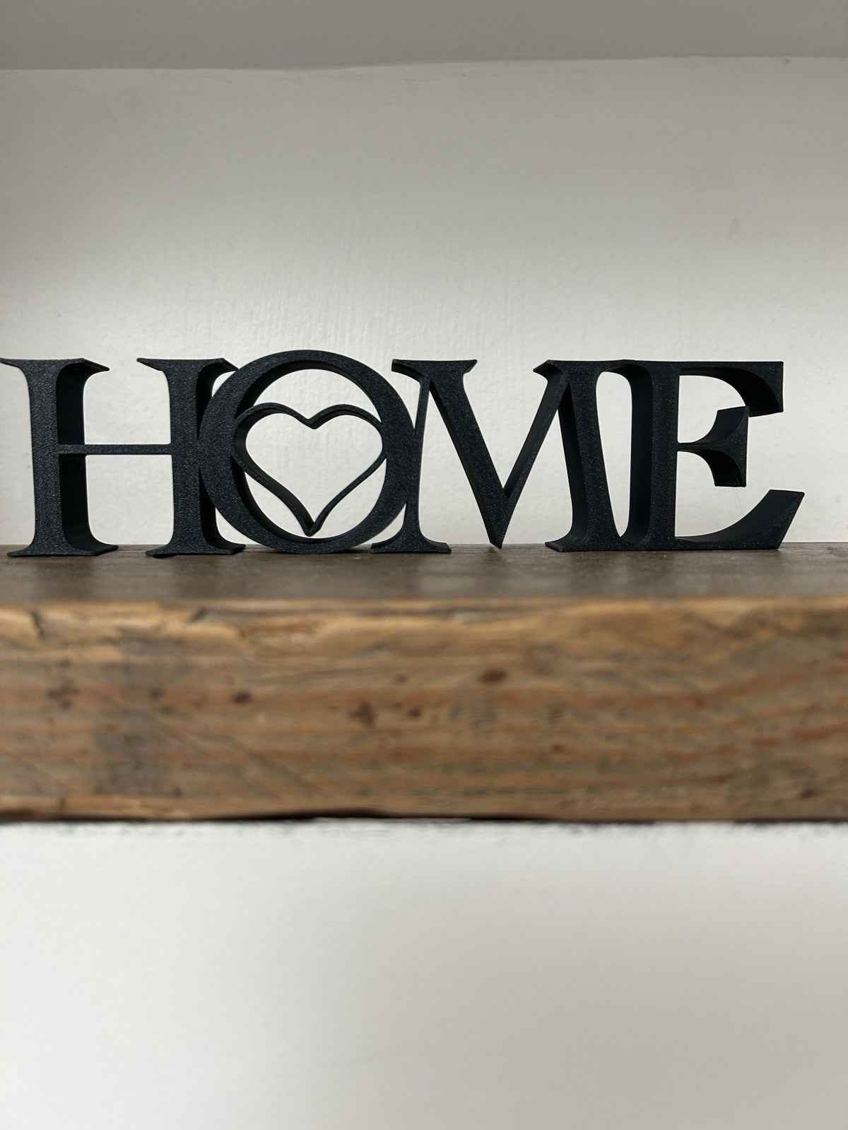 Black Home Sign Heart  Ornament Word Letters Plaque Home Decoration Freestanding