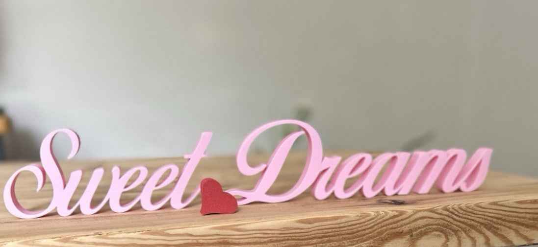 Sweet Dreams Sign Freestanding Gift for Home Decor Bedroom Ornament Decoration