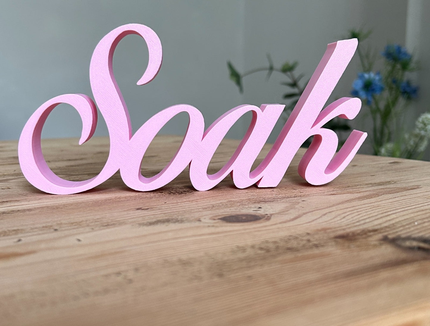 Soak Sign Word Bathroom Letters Ornament FreeStanding Custom made - Poppy Kate Designs