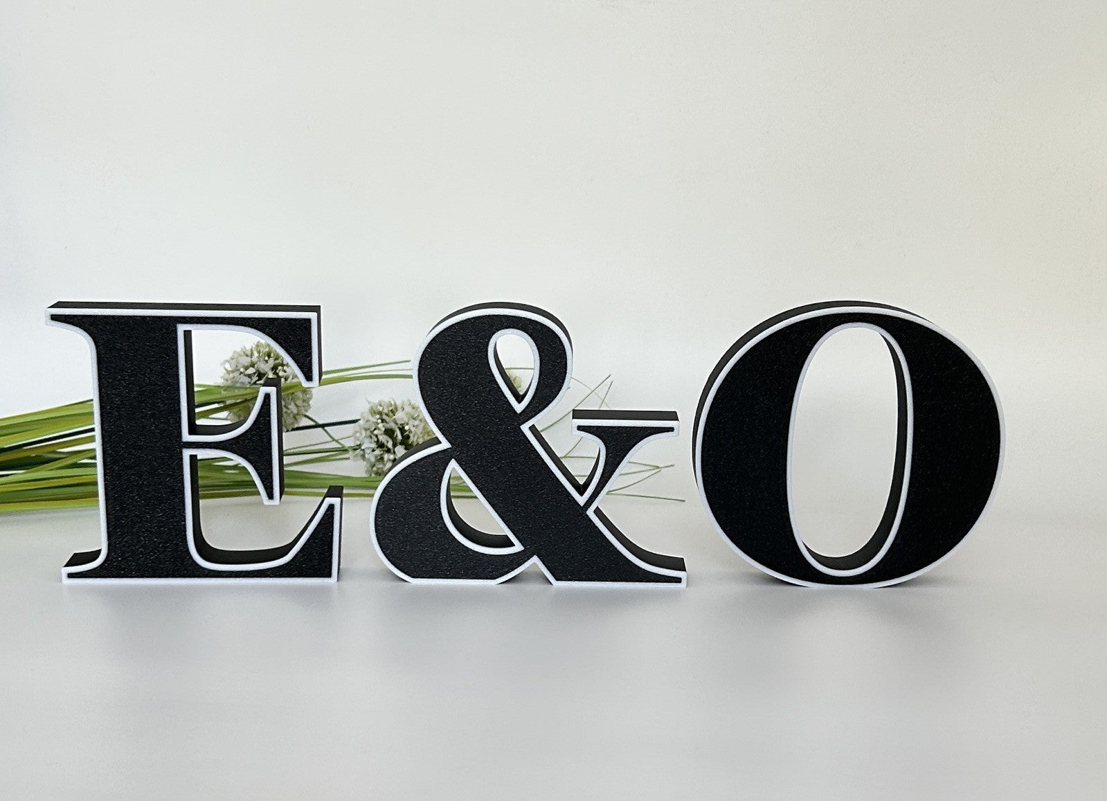 Initials with & Ampersand Freestanding Sign Gift Ornament Letters Decoration - Poppy Kate Designs