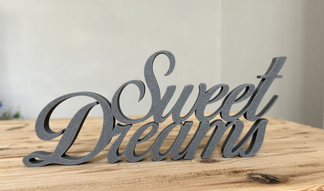 Sweet Dreams Grey Sign Freestanding or Wall Bedroom Ornament Decoration - Poppy Kate Designs