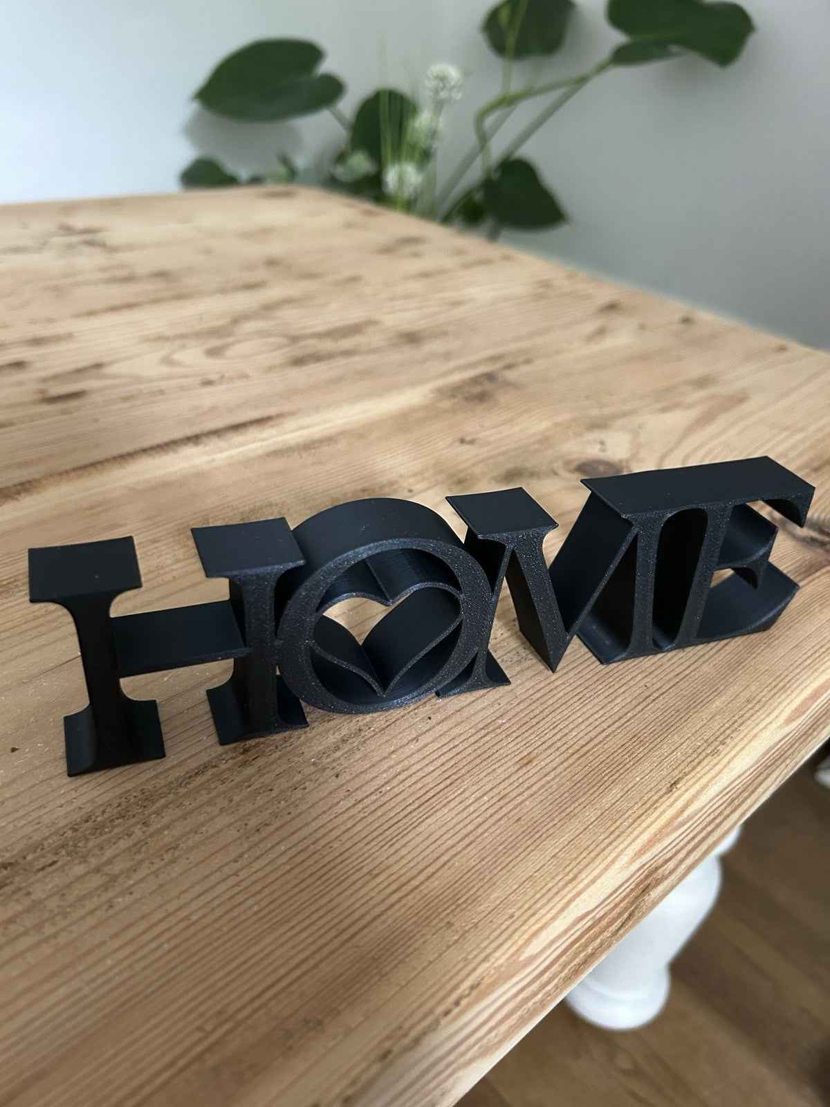 Black Home Sign Heart  Ornament Word Letters Plaque Home Decoration Freestanding