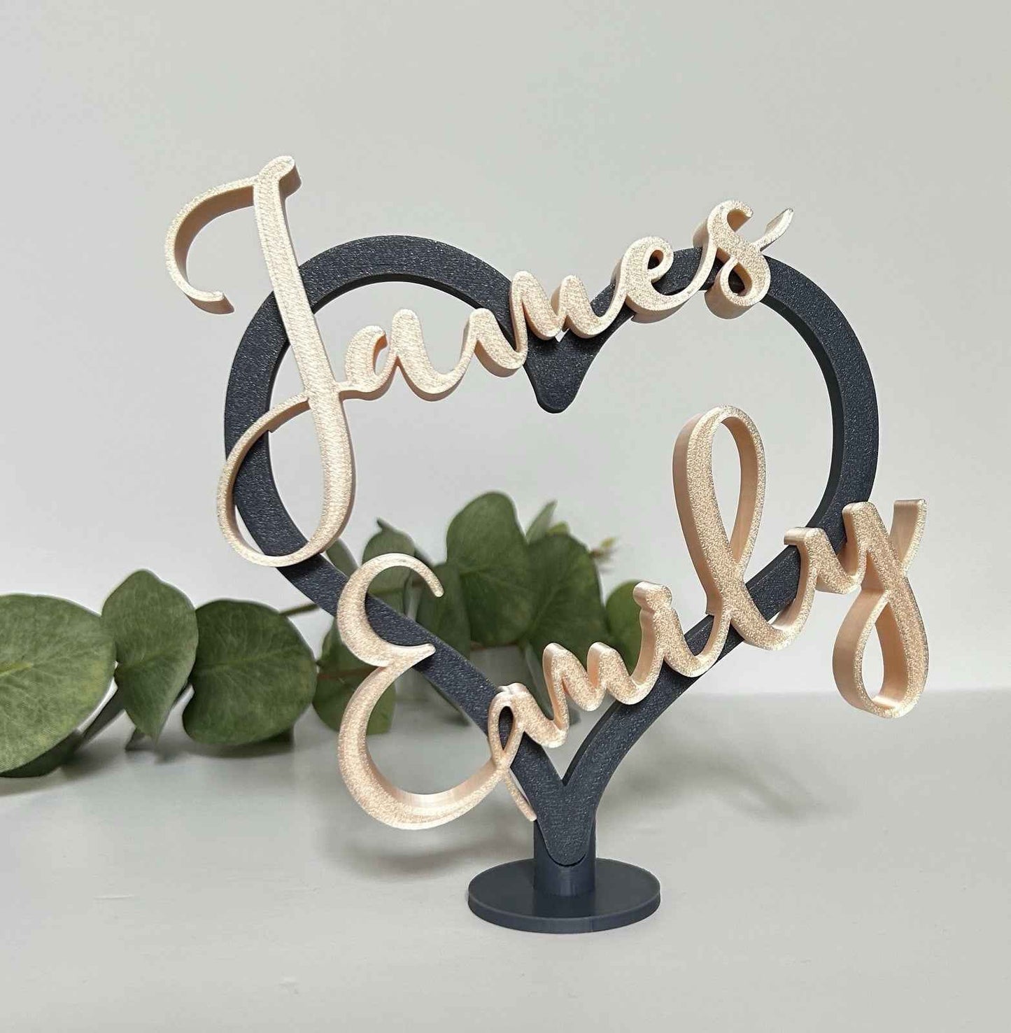 Personalised Wedding Present Gift Mr & Mrs Heart with Names Bride Groom