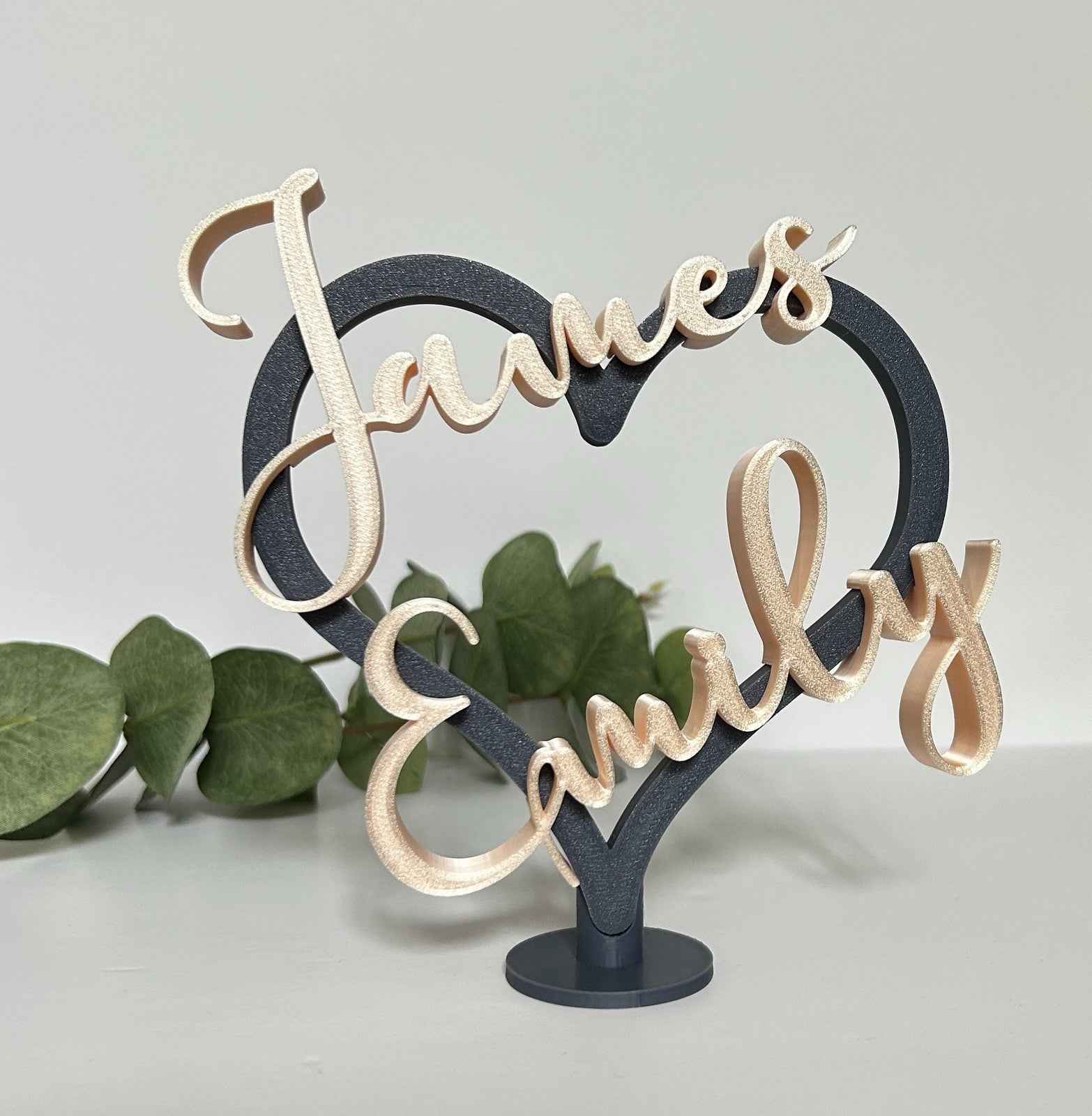 Personalised Wedding Present Gift Mr & Mrs Heart with Names Bride Groom