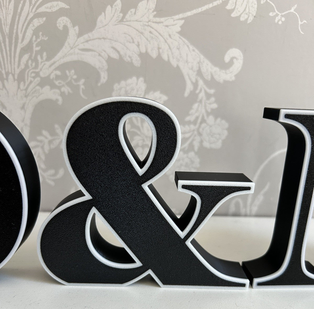 Initials with & Ampersand Freestanding Sign Gift Ornament Letters Decoration - Poppy Kate Designs