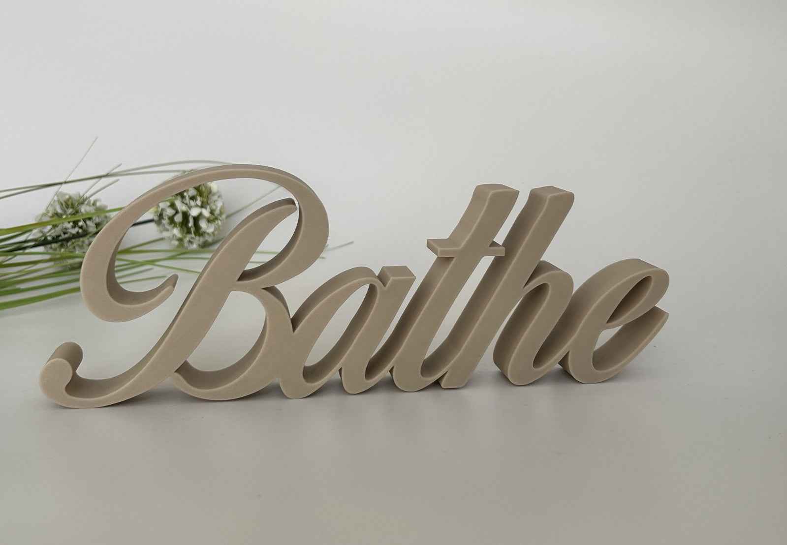 Black BATHE Sign Word Letters freestanding Bathroom Ornament or Wall Decoration