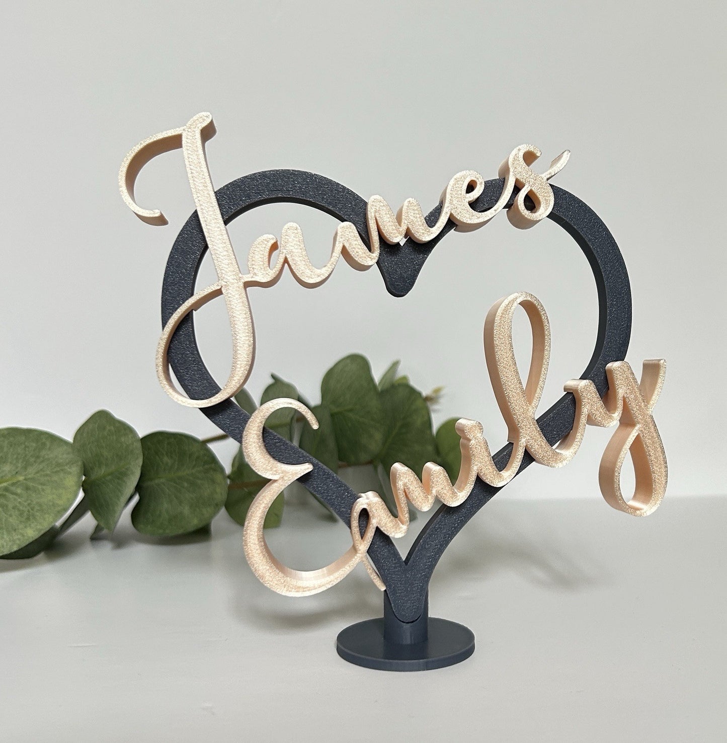 Anniversary Personalised Gift with Names Heart Partner Unique Christmas Gift - Poppy Kate Designs