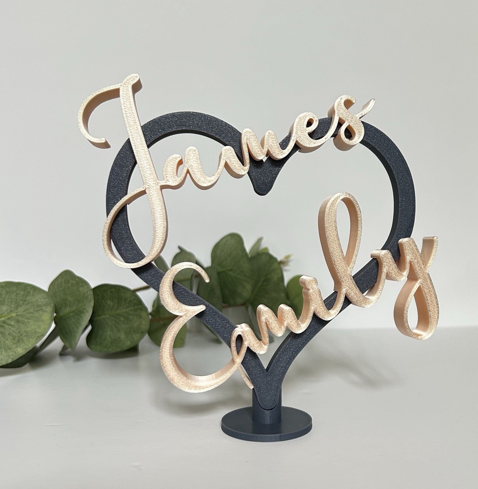 Anniversary Personalised Gift with Names Heart Partner Unique Christmas Gift - Poppy Kate Designs