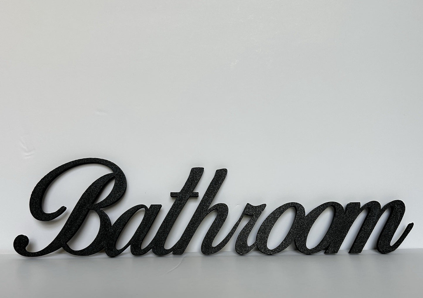 Black Bathroom Wall Sign Door Letters Wall Plaque White Wall New Home Decoration - Poppy Kate Designs