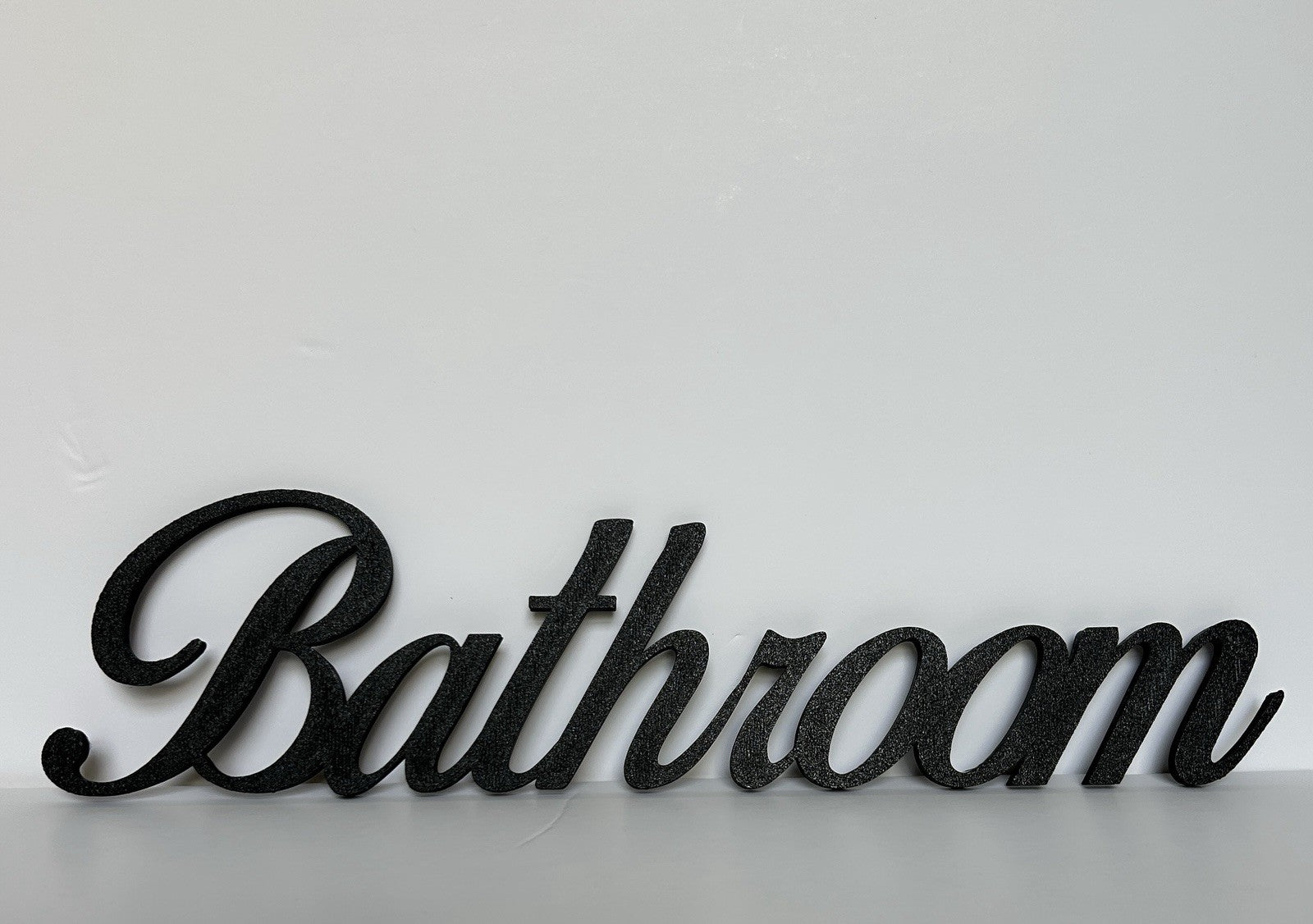 Black Bathroom Wall Sign Door Letters Wall Plaque White Wall New Home Decoration - Poppy Kate Designs