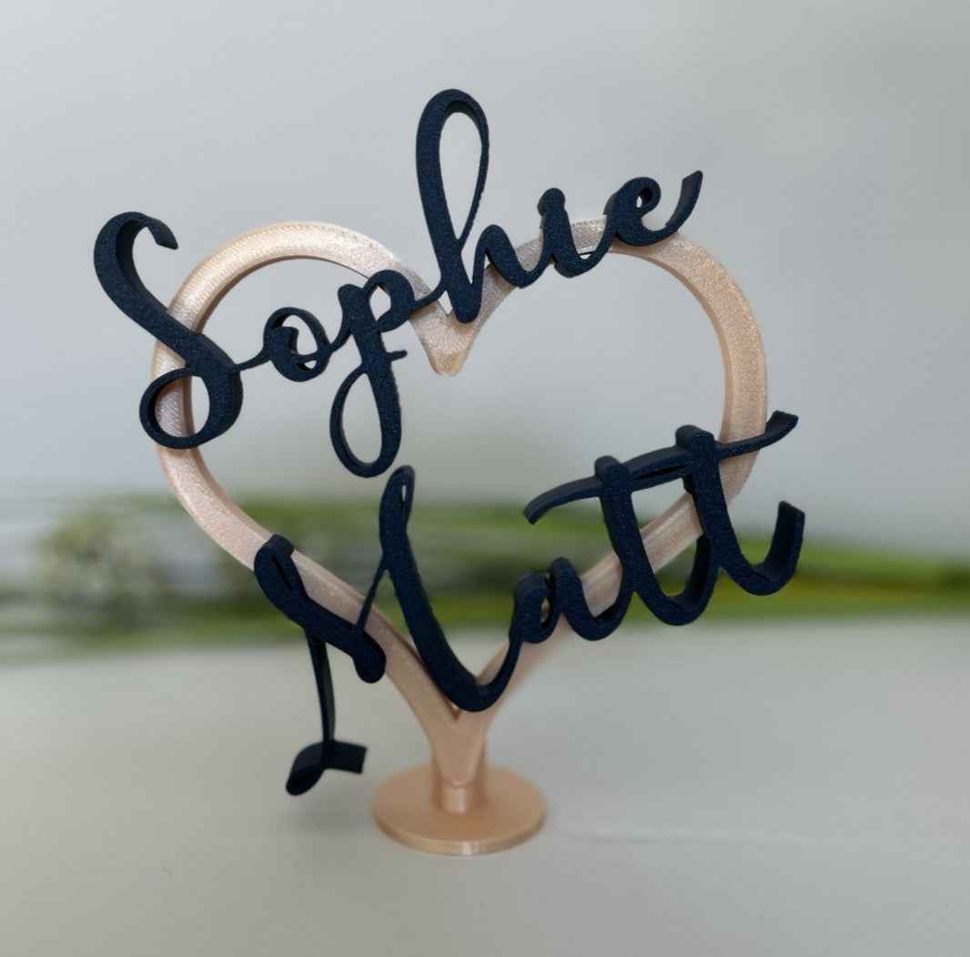 Anniversary Personalised Gift with Names Heart Partner Unique Christmas Gift