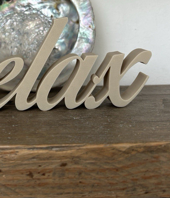And Relax Word Sign Letters Free Standing Ornament Home Decoration Decor Gift - Poppy Kate Designs