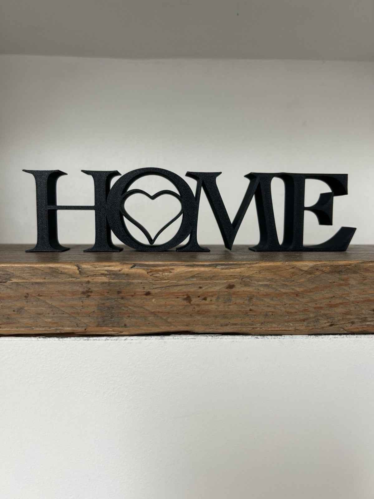 Black Home Sign Heart  Ornament Word Letters Plaque Home Decoration Freestanding