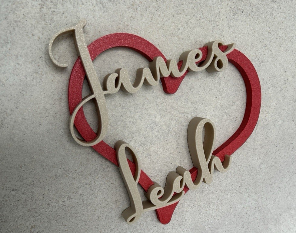 Custom Made Engagement Anniversary Gift Love Heart Present Names Wedding - Poppy Kate Designs