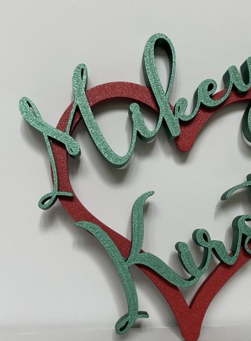 Custom Made Engagement Anniversary Gift Love Heart Present Names Wedding - Poppy Kate Designs