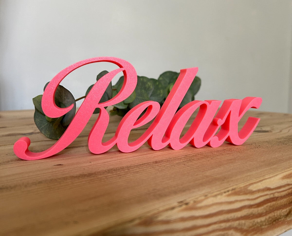 Relax Sign Copper Gold Bronze Word Letters Gift New Room Decoration Freestanding - Poppy Kate Designs