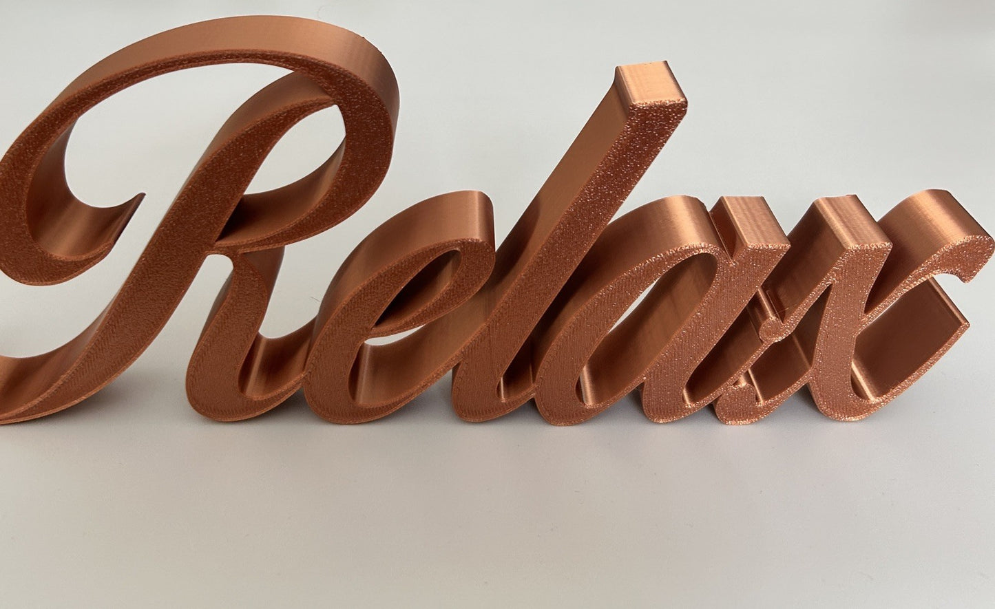 Relax Sign Copper Gold Bronze Word Letters Gift New Room Decoration Freestanding - Poppy Kate Designs