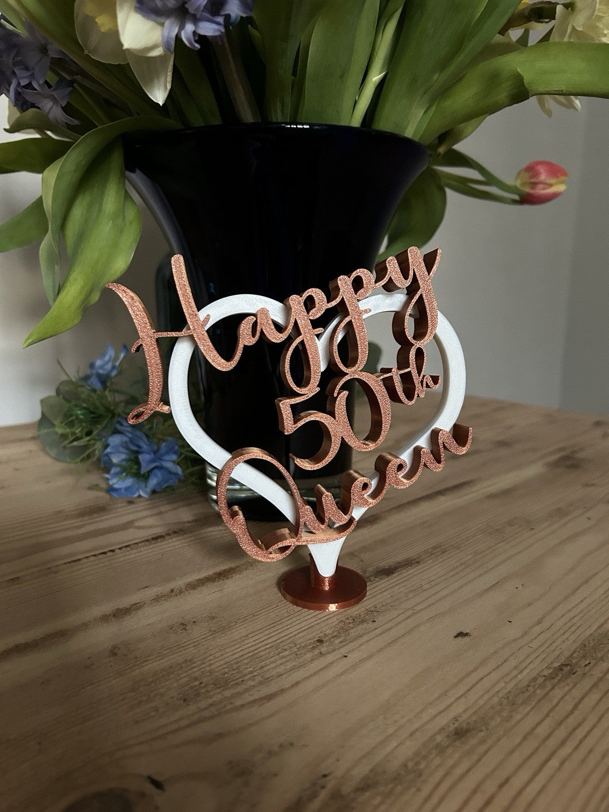 Personalised 50th 40th Birthday Gift Decoration for her him wife husband - Poppy Kate Designs