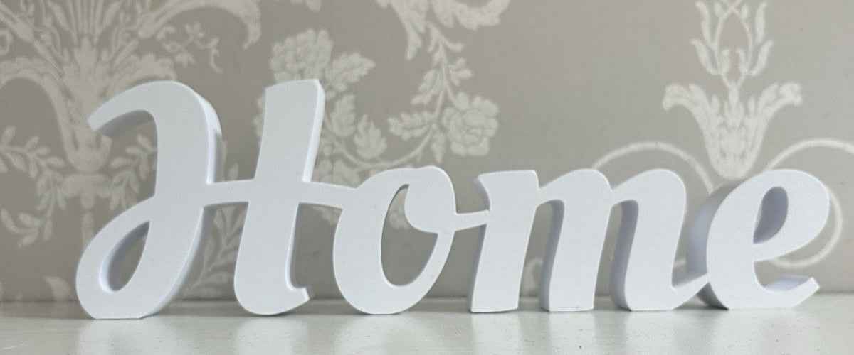 White Home Word Freestanding Sign Words Ornament New Home Gift Decoration