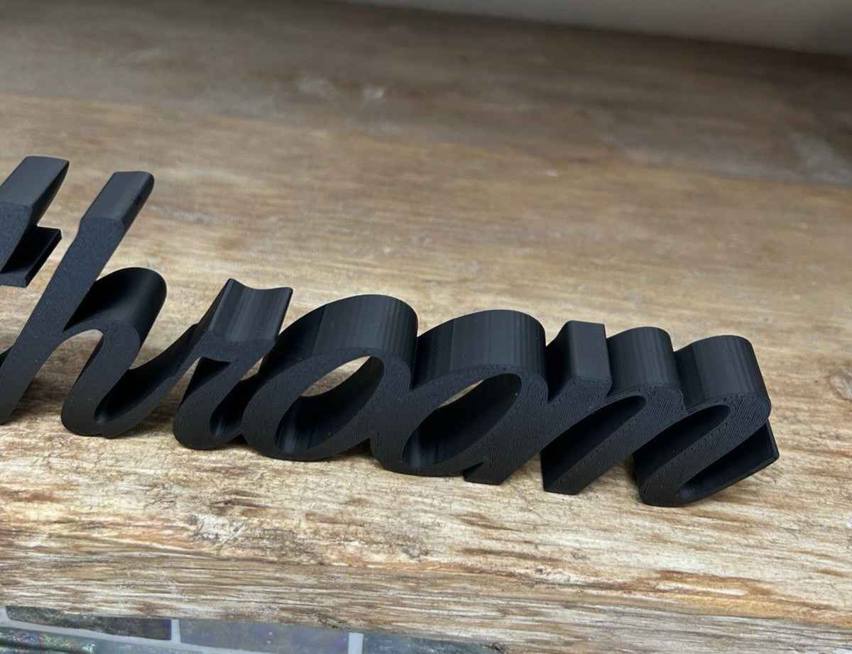 Bathroom Word sign Black White Freestanding Wall House New Home Decoration