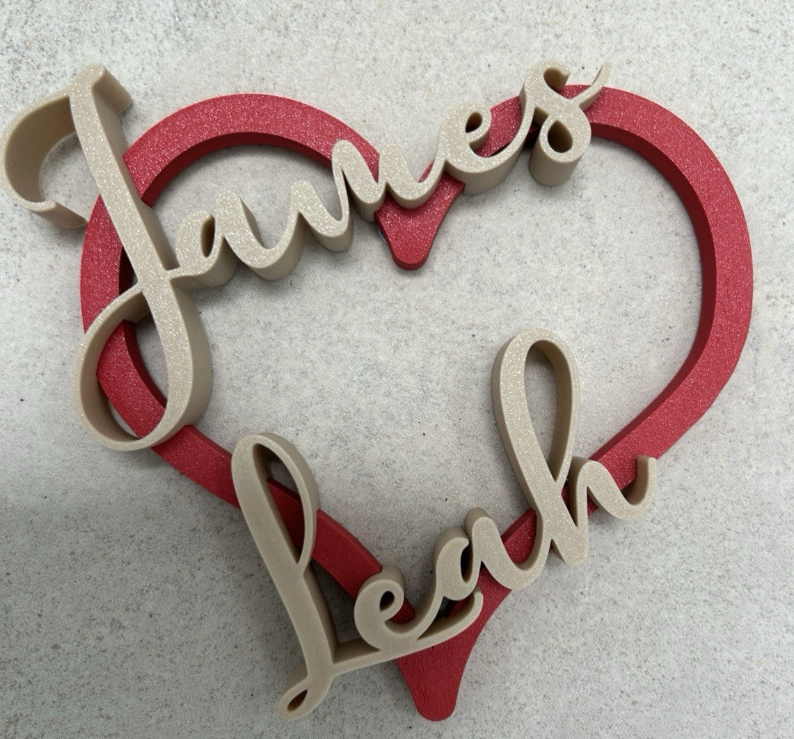 Custom Made Engagement Anniversary Gift Love Heart Present Names Wedding - Poppy Kate Designs