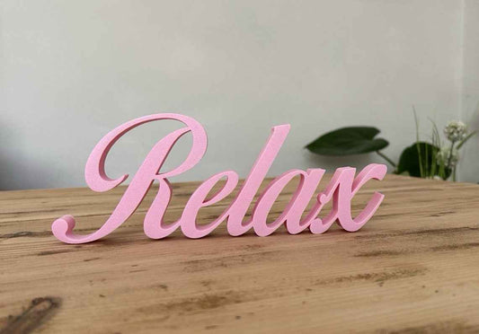 Relax Word Sign Pink Ornament Bath Bedroom New Home Gift Decoration Freestanding