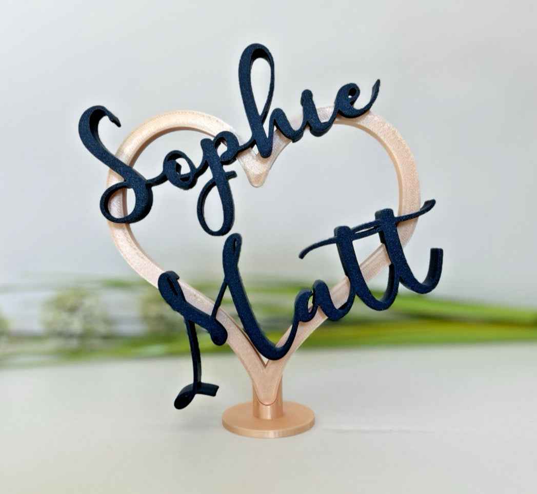 Anniversary Personalised Gift with Names Heart Partner Unique Christmas Gift