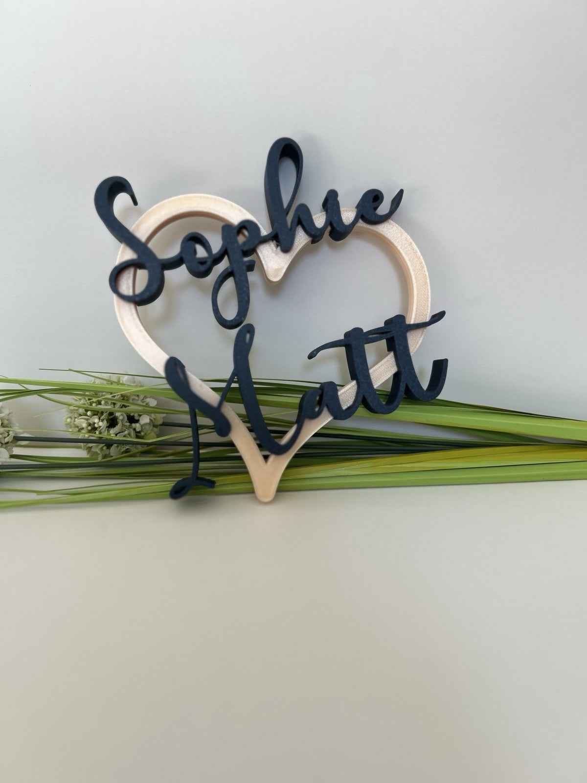 Personalised Wedding Present Gift Mr & Mrs Heart with Names Bride Groom